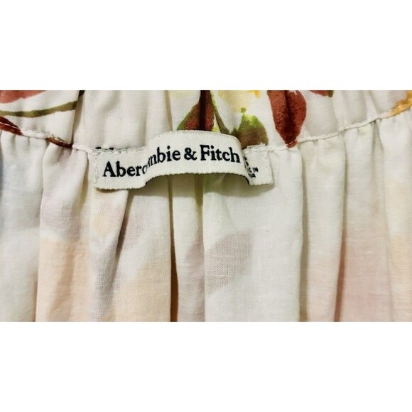 Abercrombie & Fitch puff sleeve babydoll mini dress in yellow floral Sz S - Picture 7 of 11